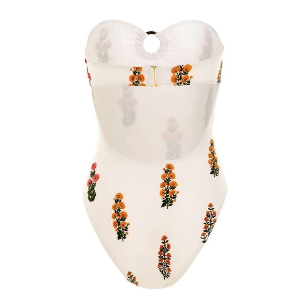 NWT Agua Bendita Toronja Dahlia One Piece Embroidered Beaded Swimsuit - M - Picture 6 of 7